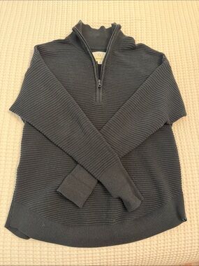 Offline aerie Black Women’s Black Ribbed Half-Zip Pullover Jacket